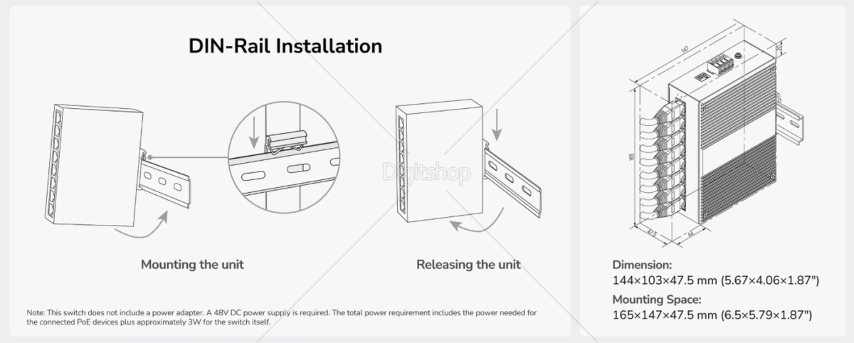 CUDY IG1008P 8-PORTNI GIGABIT INDUSTRIJSKI POE SWITCH - slika 4