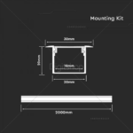 KOMPLET VGRADNI LED ALU PROFIL SKU3372 / 2M - slika 2