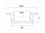KOMPLET VGRADNI LED ALU PROFIL SKU3368 /2M - BEL - slika 2